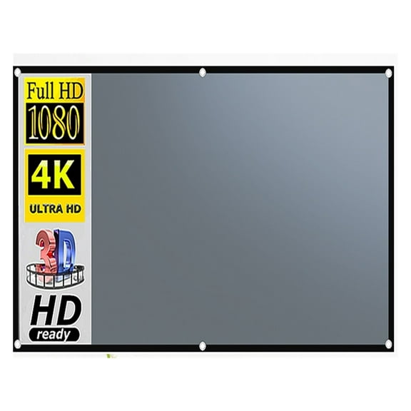Projector Screen 16:9 Metal Grey Anti-Light 100 Inch Black Ed With Metal Hook Reflective Cloth Outdoor Movie Screen ,Wrinkle-Free