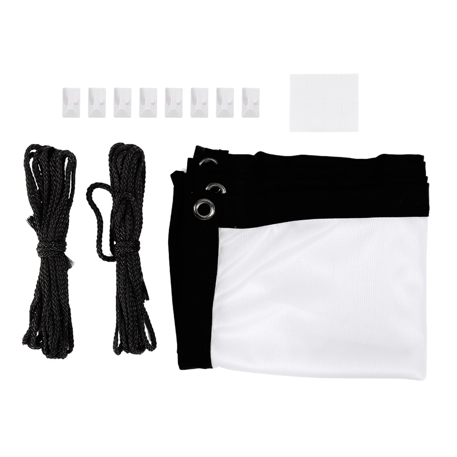 Projector Screen, 16:9 Thicken Portable Non Crease Soft White Polyester ...