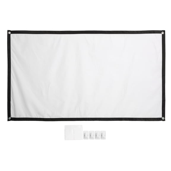 Projector Screen, 60 Inch Movie Projector Screen HD High Density With 4 Hooks For Indoor