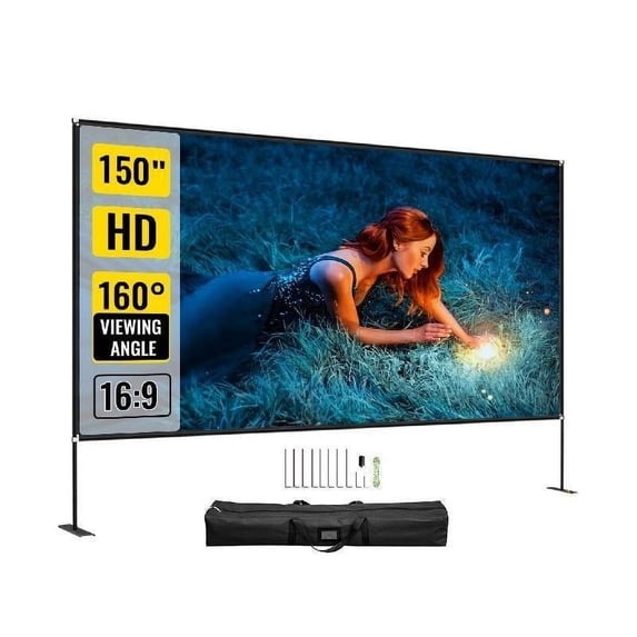 Projector Screen, 80 90 100 135 150 180 Inch Projector Screen W/ Stand 16:9 4K HD Wide Angle W/ Storage Bag Portable Home Cinema for Outdoor
--------
Flexible compatibility