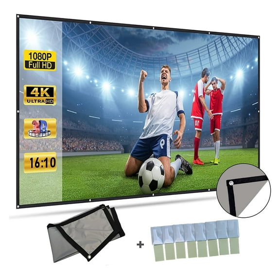 Projector Screen Grey 16:10 Metal Anti Light Curtain Reflective Fabric Cloth Projection Screens For 3D HD DLP Projector ,Better Contrast and Color