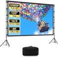 thumbnail image 1 of Projector Screen Outdoor, Projector Screens with Stand Portable 120" Foldable Projection Screen, 10 Feet Indoor Home Theater Movie-Screen with Carrying Bag for Backyard Movie Night, Party, Games, 1 of 5