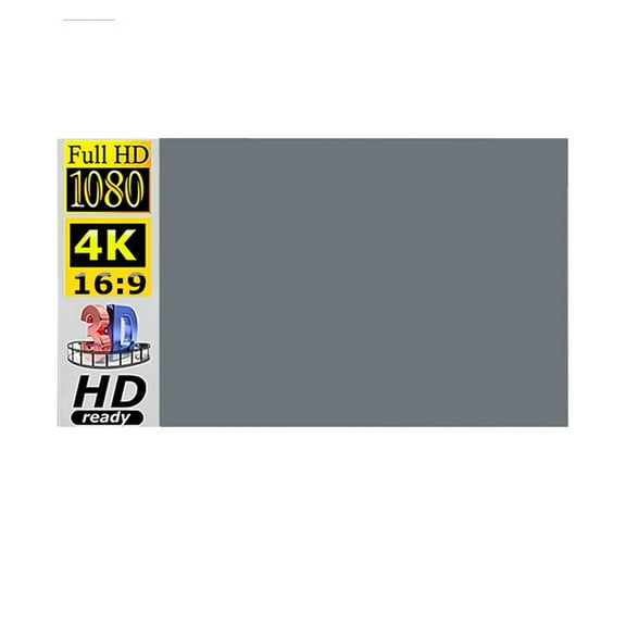 Projector Screen Simple 16:9 Anti-Light Curtain 30 72 84 92 100 106 120 130 133 Inches Home Outdoor Office Portable 3d HD ,Wrinkle-Resistant Design