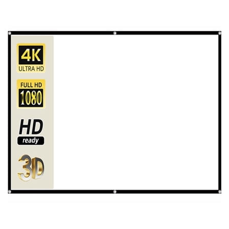 Projector Screen Soft High Density White Anti-Crease 100 Inch 16:9 Portable Foldable Double Sided Screen Outdoor Movie ,Wrinkle-Free