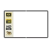 Projector Screen Soft High Density White Anti-Crease 60-200 inch Portable Foldable Support Double Sided Projection Outdoor Movie ,Better Contrast and Color