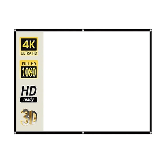 Projector Screen Soft High Density White Less Creases 60-200inch Portable Foldable Support Double Sided Projection Outdoor Movie