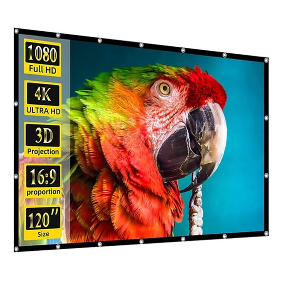 Projector Screen Soft High Density White Wrinkle-Free 250inch Portable Foldable Double Sided Screen Indoor Outdoor Movie
