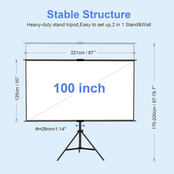 Projector Screen Tripod Stand 100 inch