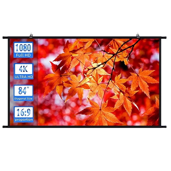 VIYODAVID 84 inch Projector Screen Wall Mounted, Grey Anti-Light Reflective Screen 16:9 HD Projection Screen with Wide Viewing Angle for Home Theater, Movie Night, Outdoor Cinema