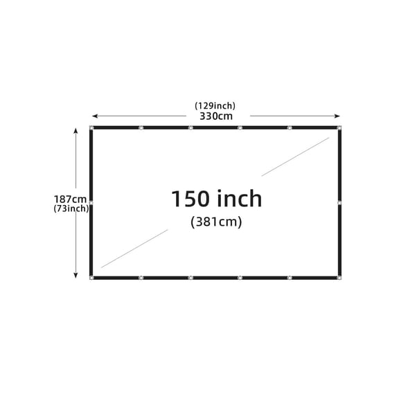 Projector Screen White Anti-Crease 60-200 Inch 16:9 Soft High Density Portable Foldable Projection Screen Outdoor Movie