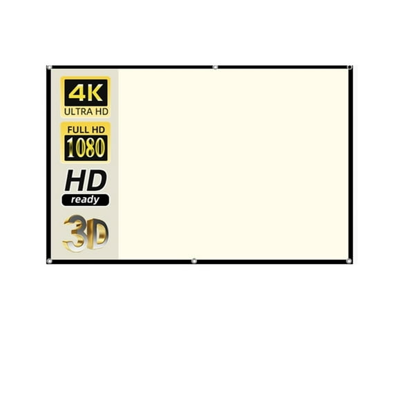 Projector Screen White Grid Anti-Light 16:9 Projection Screen 72 100 120 130 Inch Portable Reflective Cloth Metal Hook ,High-Resolution Images