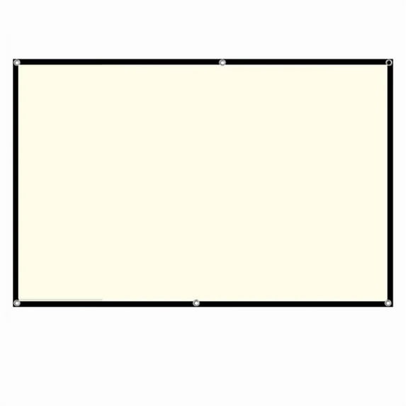 Projector Screen White Grid Anti-Light 160°Viewing Angle Black Border Metal Hook ,Wrinkle-Free Outdoor Projector Screen