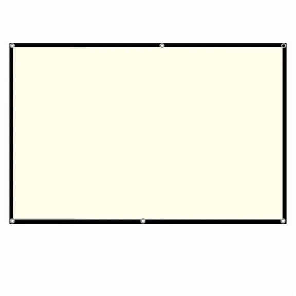 Projector Screen White Grid Anti-Light 160°Viewing Angle Black Border Metal Hook ,Wrinkle-Free Outdoor Projector Screen