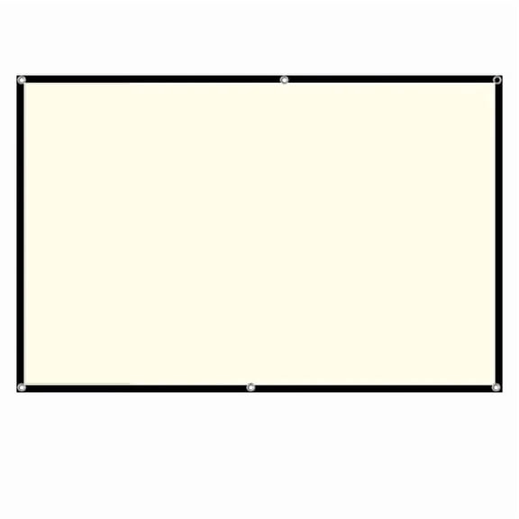 Projector Screen White Grid Anti-Light 160°Viewing Angle Black Border Metal Hook ,Wrinkle-Free