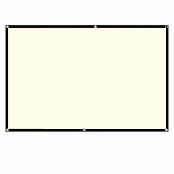 Projector Screen White Grid Anti-Light 160°Viewing Angle Black Border Metal Hook ,Wrinkle-Free