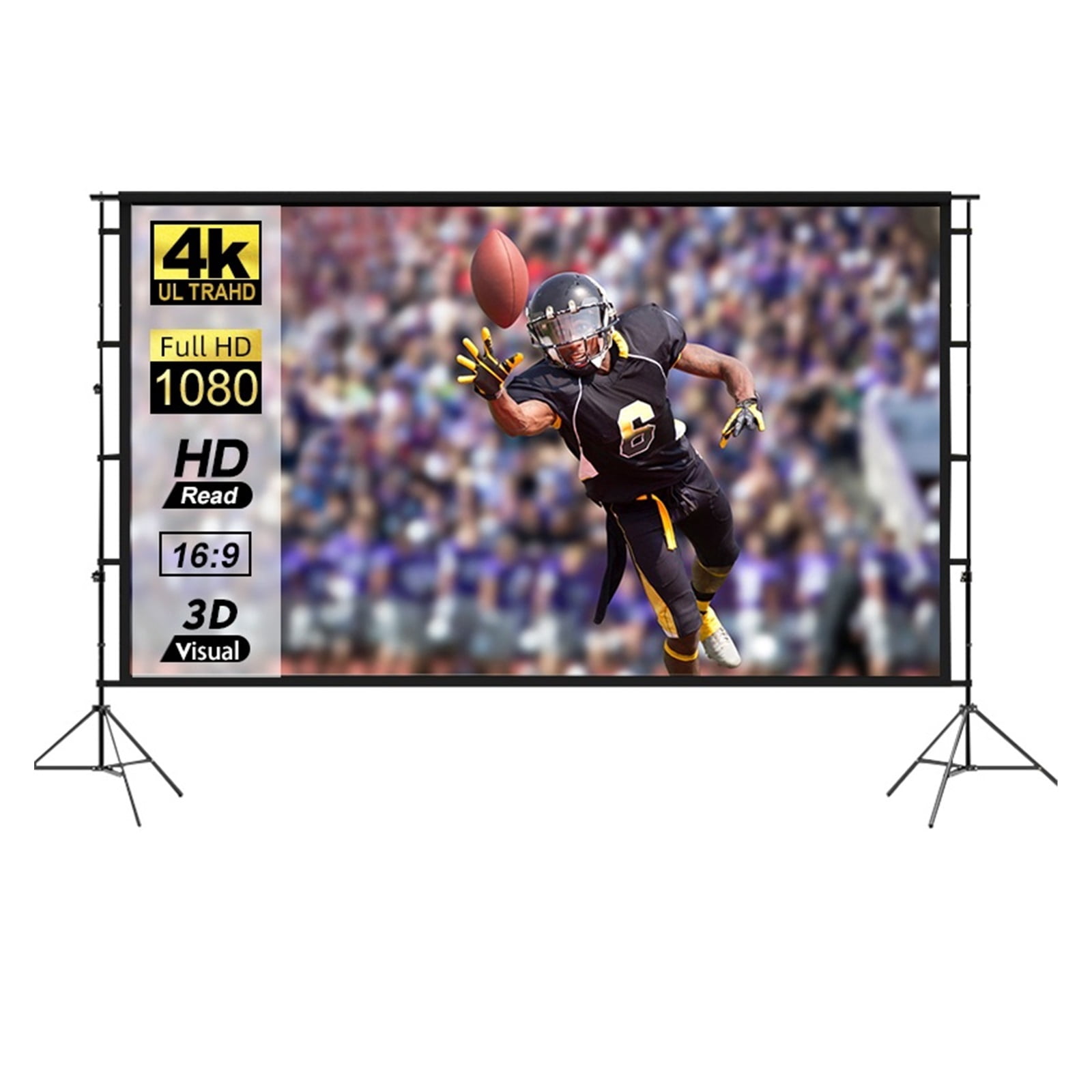 Projector Screen In Store Projector Screen with Stand Portable 100 120 Inch HD Outdoor Projection ...