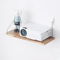 thumbnail image 1 of Floating Shelves for Wall16.5"x6"Natural Pine Wood No-Drill Wall Shelf for Projector,Modem,Router,Cable Box,Xbox,PS5, PS4,Game Controller Storage,Hanging Shelves for Living Room,Bedroom,Office, 1 of 11