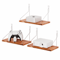 thumbnail image 1 of Floating Shelves for Wall Decor 14"x6" 3-Tier, No-Drill Natural Pine Wood Shelf for Projector Mount , Router, Modem, Cable Box,Xbox,mac-mini2024,Switch,Game Controller, for Living Room,Bedroom,Office, 1 of 11