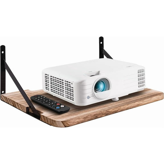 Projector Shelf,16.2" x 11"(L*W),Roter Wall Mont Floating Shelf,Projector Rack Holder,Modem Cable Box for Xbox Series PS5 PS4 Wood SS1