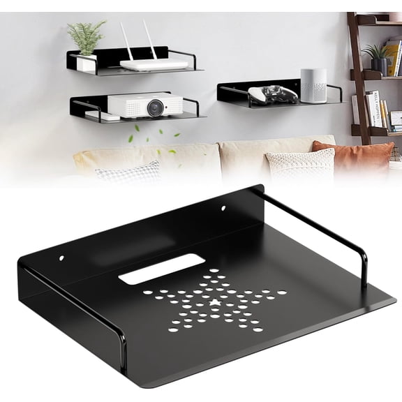 Projector Shelf,Floating Entertainment Center ShelvesDvd Player Shelf, Shelf Under Tv Wall Mount shelf for Cable Box,Wifi Router,Tv Box,Game Console, Modem,Wall mount Floating Shelf/Rack/Stand/Holder