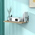 thumbnail image 1 of Projector Shelf, Projector Wall Mount Floating Shelf, Projector Mount, Deep Shelves with Large Storage for Living Room, Kitchen, Office, Bathroom, Bedroom Router Shelf with Cable Ties-Oak, 1 of 7