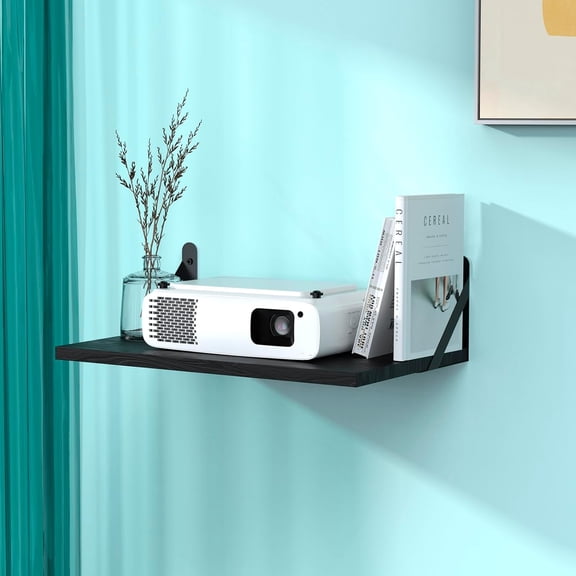 Projector Shelf,Projector Wall Mount Floating Shelf/Rack Holder Mount,PlayStation/Storage Box Modem Cable Shelf by Wood, 15.7" x 9.8"(Lx W), Max Load Reach up 20lb