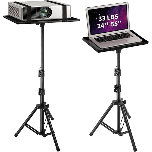 Projector Stand Adjustable 24 to 55 inches Heavy Duty 33LB Projector Mount as DJ Racks, Portable Projector Tripod, Tall Floor Stand for Office, , Stage or Studio