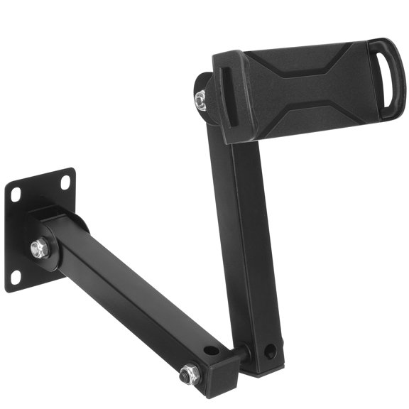 ifundom Black Wall Mount Phone Holder with Aluminum Bracket, Hands-Free Viewing Stand for Home and Office Use
