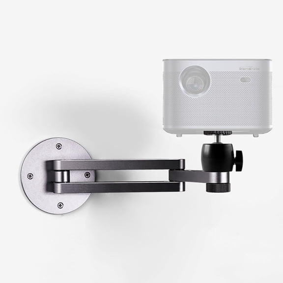 BLANOU Foldable Wall Mount Projector Stand, Aluminium Alloy Support Arm with 1/4 Inch Screw Ball Head, Silver