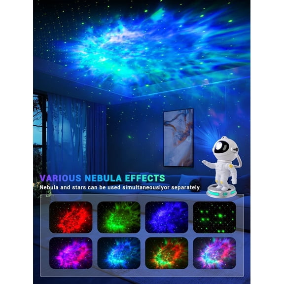 Projector Starry Night Light with Nebula, Remote Control Colorful Changing Ceiling Projection, Ideal for Kids and Adults Room Decor