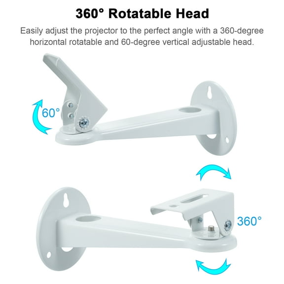 Projector Wall Mount Angle Adjustable Bracket for Mini Hanger with Max Load 3.3 lbs Length 7.9-inch 1/4" Mounting Screw Cameras Camcorder