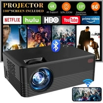 Projector with WiFi and Bluetooth, 2024 Upgrade Outdoor & Camping Projector, Mini Movie Projector Supports 1080P, Wireless & Wired Portable Projector for Home Entertainment & Camping Nights