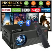 Projector with WiFi and Bluetooth, 2024 Upgrade Outdoor & Camping Projector, Mini Movie Projector Supports 1080P, Wireless & Wired Portable Projector for Home Entertainment & Camping Nights