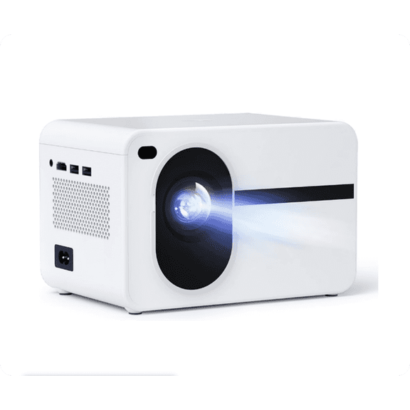 Projector with WiFi and Bluetooth Native 1080P Full HD Projector 18000 Lumens Outdoor 200" Projection Screen Video Movie Proyector Compatible with Smartphone, HDMI,USB,AV,Fire Stick, PS5, White
