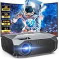 thumbnail image 1 of Projector with WiFi and Bluetooth, Outdoor 4K Support 18000L Projector HD 1080P Max 300" Display, Movie Video Portable Home Theater Projector Compatible with USB/HDMI/iOS/Android/TV Stick, 1 of 4
