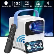 Projector with Wifi and Bluetooth,AILKIN Portable Mini Smart Projector Outdoor Movie Home Theater,2.4G/5G 1080P with 120 Projector with Wifi and Bluetooth Compatible with iOS/Android