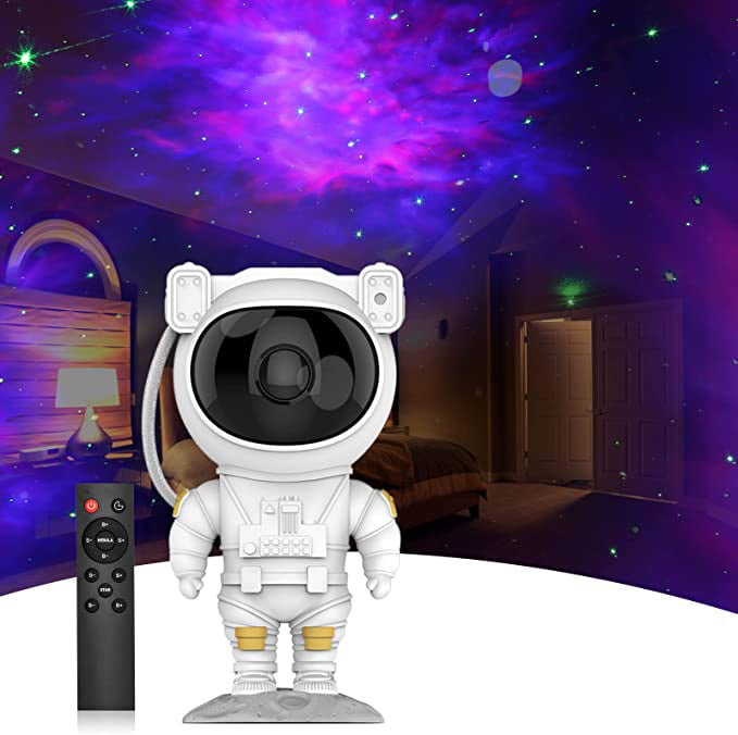 LFEWRX Astronaut Galaxy Projector & Bonus Spaceman Keychain LED Light  w/ Remote