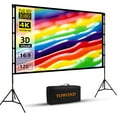 thumbnail image 1 of Projector screen and stand, facing 120-inch portable projector screen for indoor and outdoor movie screens, 1 of 7