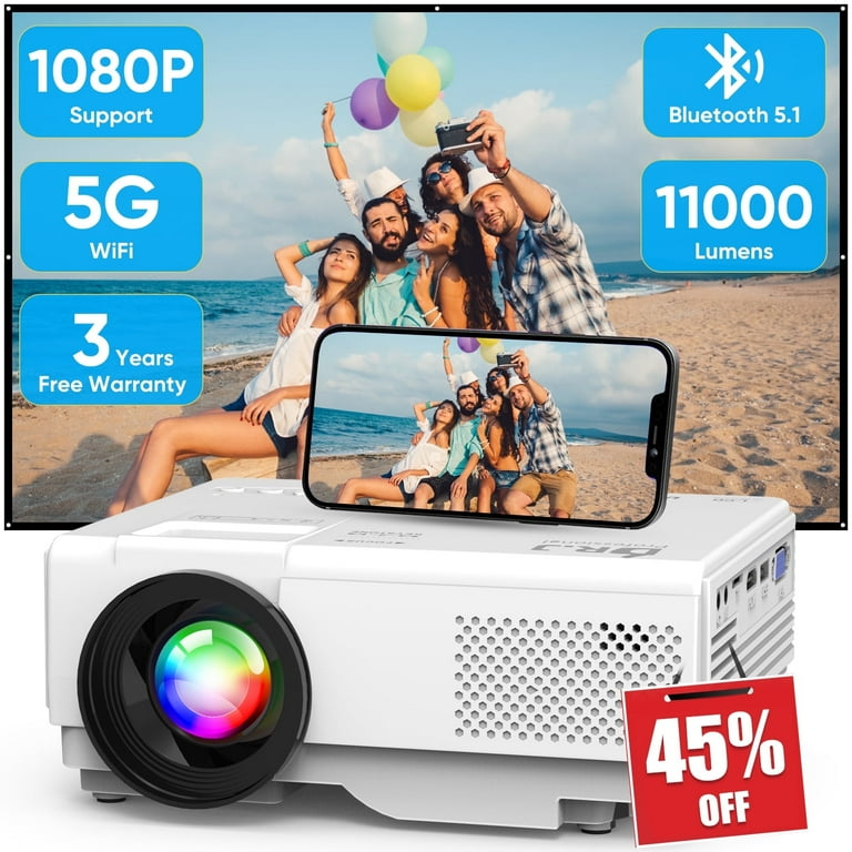 Mini WiFi Video Projector, Portable 4K Movie Projector HD 1080p, 9500  Lumens Led Multimedia Home Video Projector for Indoor/Outdoor, Compatible  with