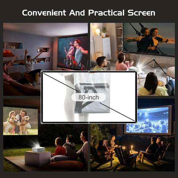 Projector with Two-way , Full HD 1080P Portable Video Projector, Home Movie Projector Compatible with /USB/Smartphone