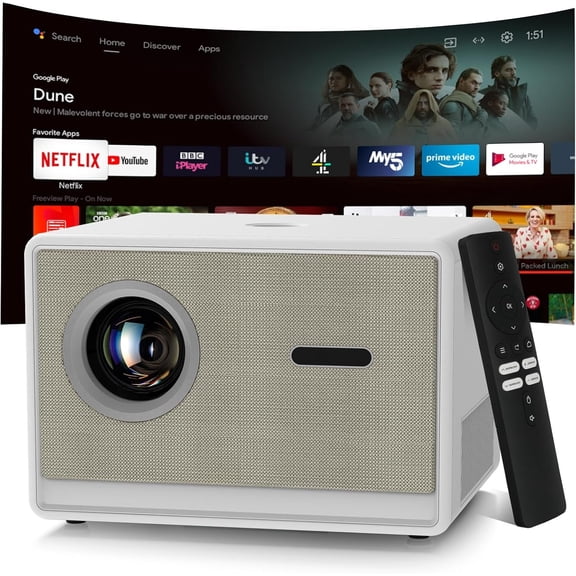 Projector with WiFi and |3 Protection|2000ANSI 1080P/4K Supported|Short Throw Projecto for & Outdoor|Built-in Apps