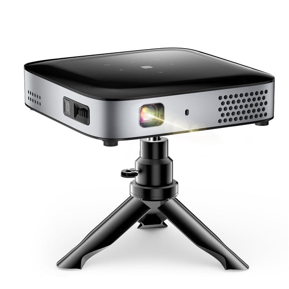 Wireless Projector, Thinnest 0.82" Portable Mini Projector, 7000mAh Built-in Battery for Instant Use, Includes Stand, Home Outdoor Projector with WiFi and Bluetooth, 4K 1080P Supported, Full HD