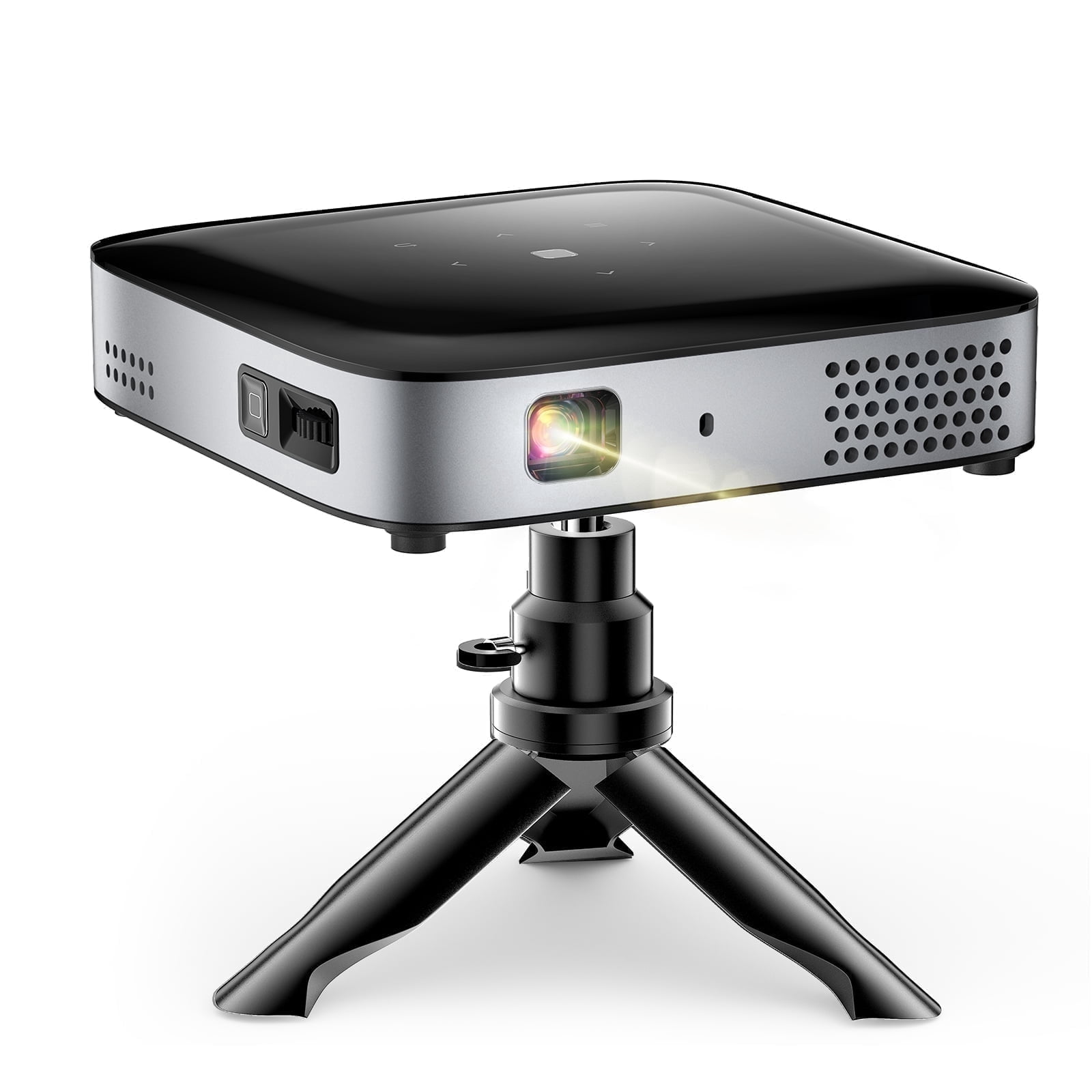 Wireless Projector, Thinnest 0.82" Portable Mini Projector, 7000mAh Built-in Battery for Instant Use, Includes Stand, Home Outdoor Projector with WiFi and Bluetooth, 4K 1080P Supported, Full HD