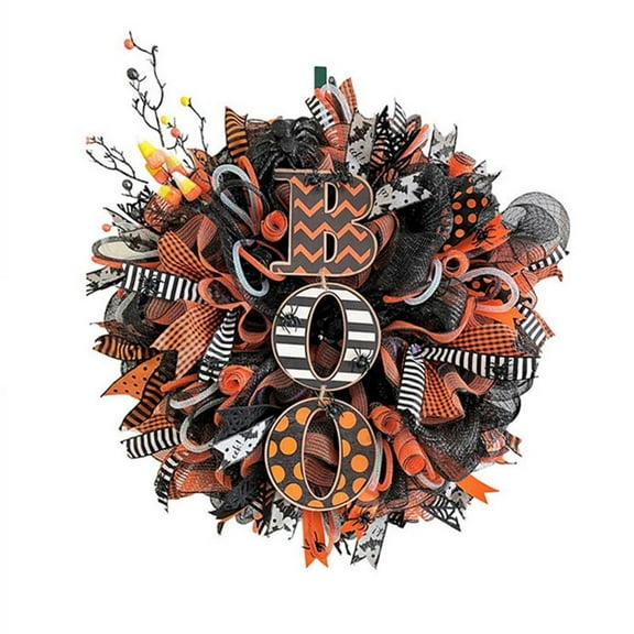 Projectretro Halloween Decorations Spider Wreath, Halloween Wreath for Front Door Decoration, Spider Witch Fun Halloween Porch Decor