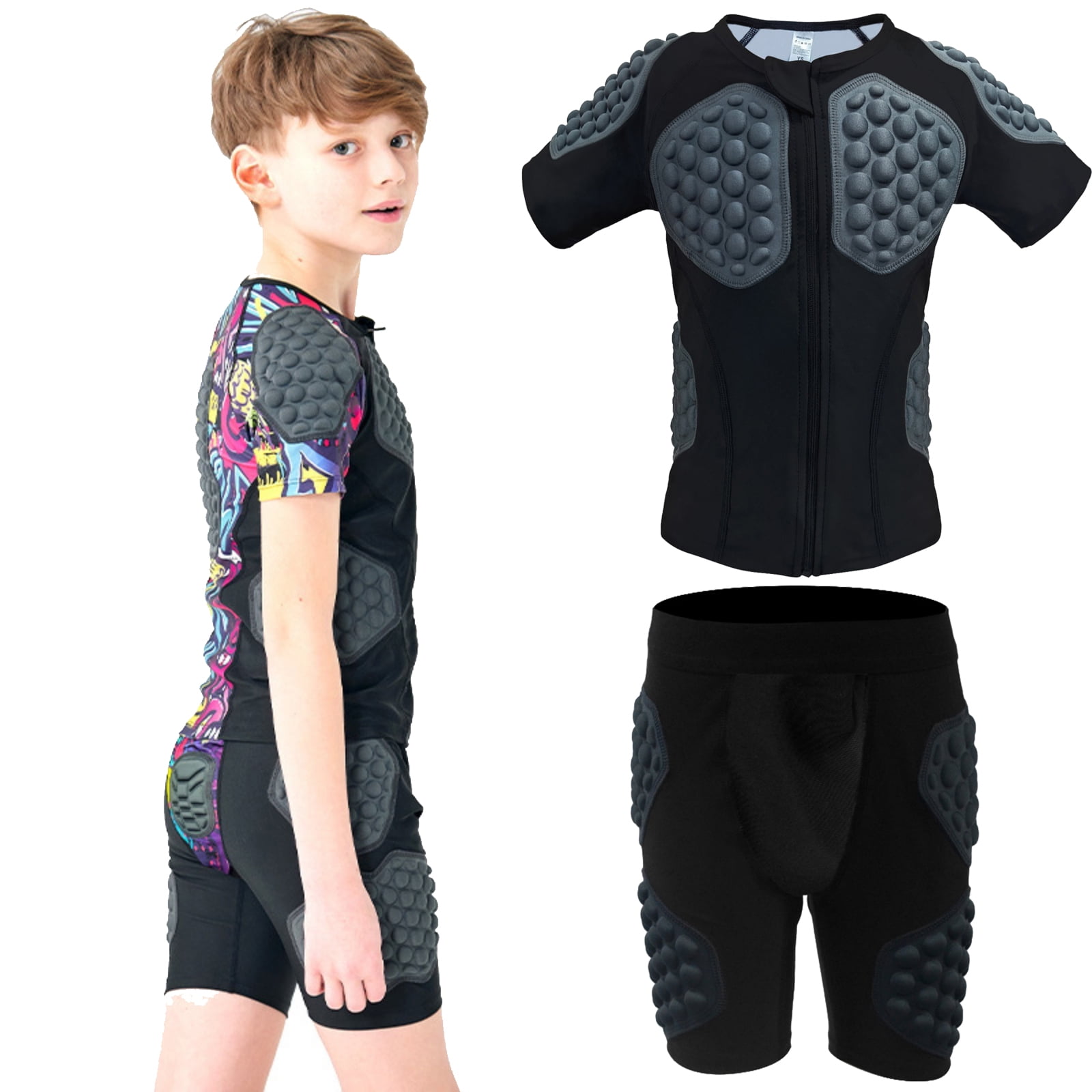 Projectretro Youth Baseball Shirt&Shorts Protector Padded Compression