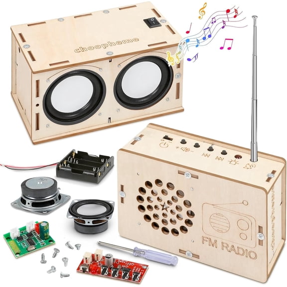 Projects Toys for Boys age 8-12 12-14 Science Kit Building Own Bluetooth Speaker & FM Radio DIY Electronics Kit Science Experiments Kid 9-12 Boy Toys Birthday Gift 8 9 10 11 13 Year Old Teen Girl