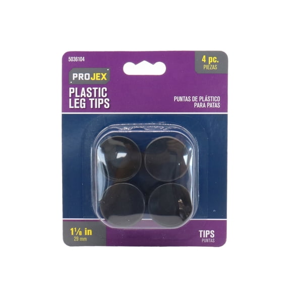 Projex Plastic Leg Tip Black Round 1-1/8 in. W 4 pk - Walmart.com