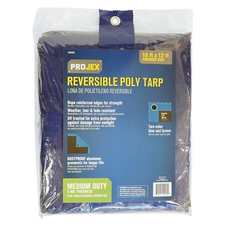 Projex 12 ft. x 10 ft. Medium Duty Polyethylene Tarp Blue/Brown Reversible
