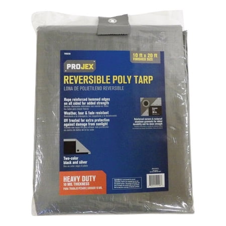 Projex 20 ft. x 10 ft. Heavy Duty Polyethylene Tarp Black/Silver Reversible