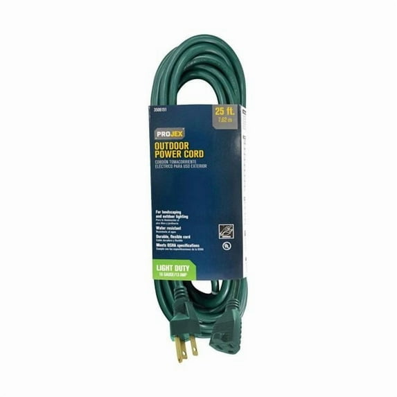 CORD EXT 16/3 3C BLK 25' (Pack of 1)